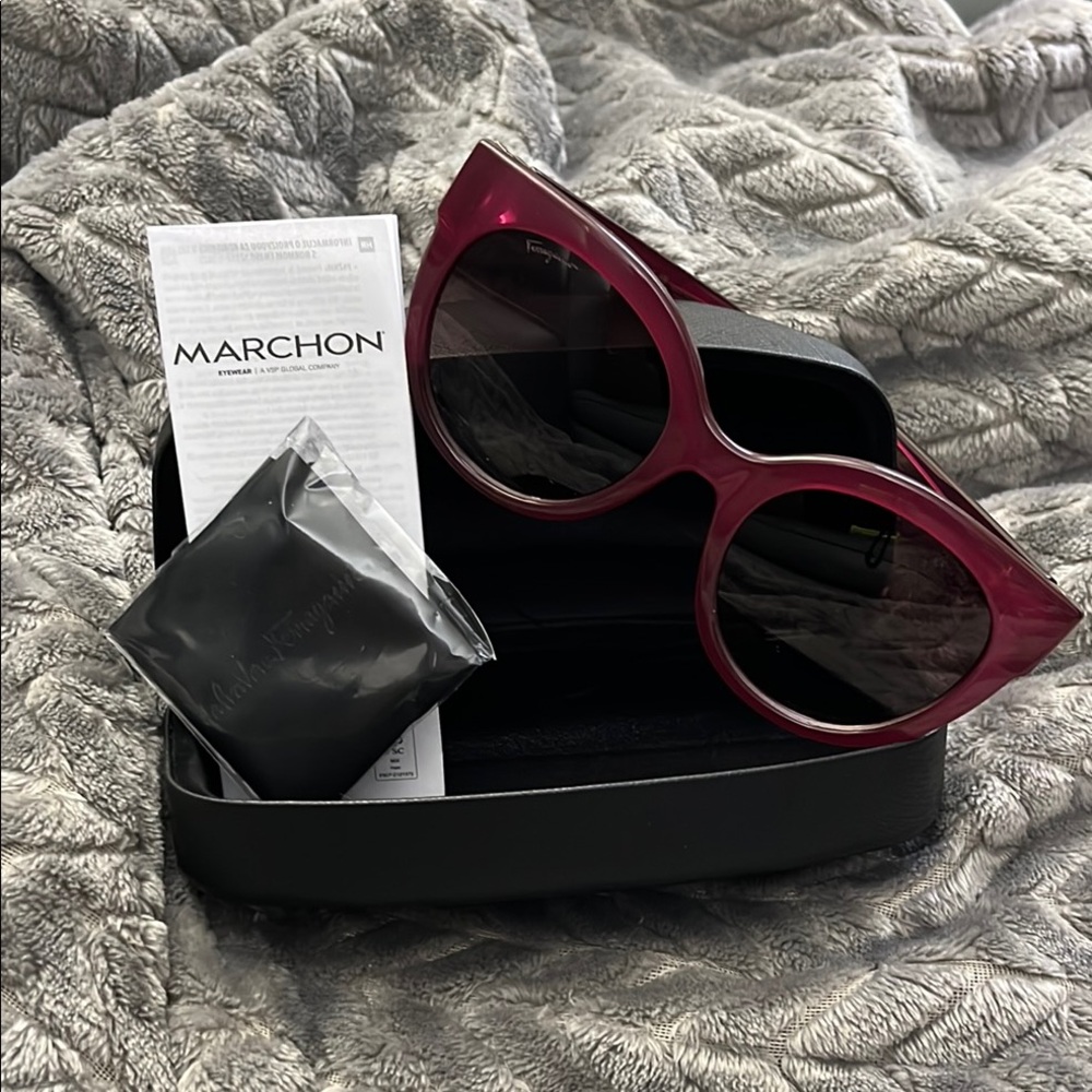 Salvatore Ferragamo Burgundy Sunglasses